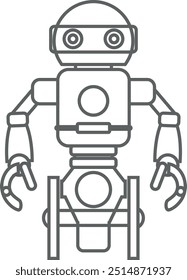 Illustration of Robot Icon in Flat Style.