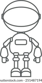 Illustration of Robot Icon in Flat Style.