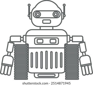 Illustration von Roboter-Symbol im flachen Stil.