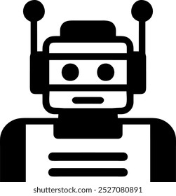 Illustration of Robot Icon in Flat Style. Illustration of Children's Toy