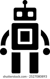 Illustration of Robot Icon in Flat Style. Illustration of Children's Toy