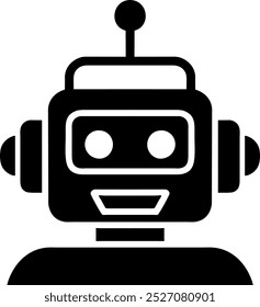 Illustration of Robot Icon in Flat Style. Illustration of Children's Toy