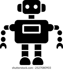 Illustration of Robot Icon in Flat Style. Illustration of Children's Toy