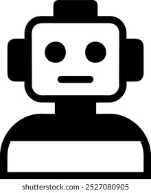 Illustration of Robot Icon in Flat Style. Illustration of Children's Toy