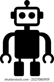 Illustration of Robot Icon in Flat Style. Illustration of Children's Toy