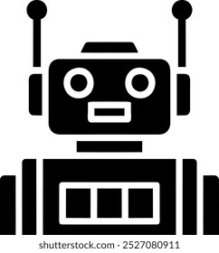 Illustration of Robot Icon in Flat Style. Illustration of Children's Toy