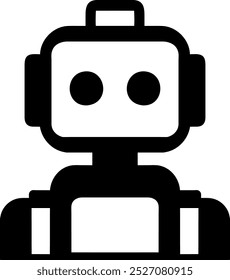 Illustration of Robot Icon in Flat Style. Illustration of Children's Toy