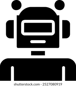 Illustration of Robot Icon in Flat Style. Illustration of Children's Toy