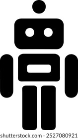 Illustration of Robot Icon in Flat Style. Illustration of Children's Toy