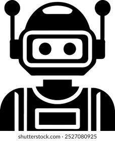 Illustration of Robot Icon in Flat Style. Illustration of Children's Toy