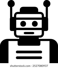 Illustration of Robot Icon in Flat Style. Illustration of Children's Toy