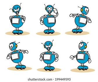 Illustration of a robot mascot character. Ideal for training and internal material
