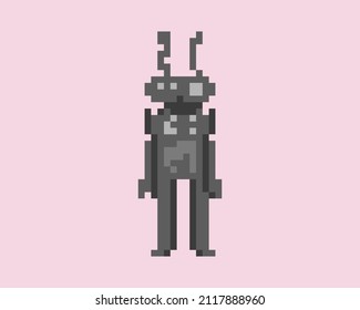 Illustration eines Roboters im Stil der Pixelkunst
