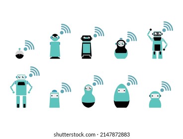 Un robot ilustrador.
Un conjunto de iconos de Tecnología.
