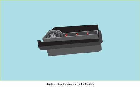 Illustration of Robot Tools and Machines Storage Boxes