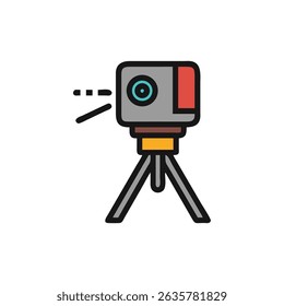Illustration of a robotic camera on a tripod stand