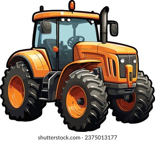 An illustration of a robust tractor, exuding power and versatility. Its sturdy design and attention to detail make it the backbone of rural landscapes.