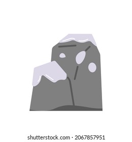 illustration of a rock covered with snow. rocks. winter. flat cartoon style. vector design