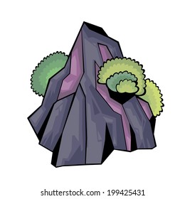 Illustration of rock. Game design element.