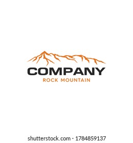 illustration of rock mountain logo design for adventurers and mountain climbers