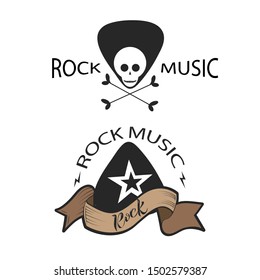 Illustration of rock music text. Mediators in rock n roll style