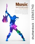 illustration of rock star with guitar for musical design