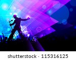 illustration of rock star performing in music concert
