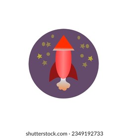 Ilustración de un diseño de cohetes en el espacio ultraterrestre