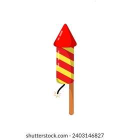 Illustration of a rocket firecracker vector icon | firework rocket icon