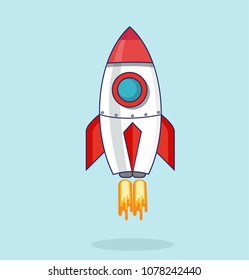 Illustration with a rocket flat design