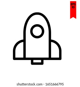 ilustración del icono plano del cohete