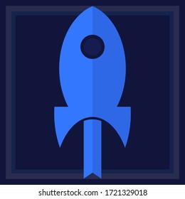 illustration of a rocket in a flat style. start up rocket design