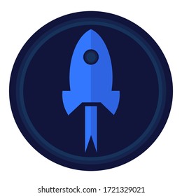 illustration of a rocket in a flat style. start up rocket design