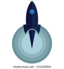ilustración de un cohete en un estilo plano. comenzar el diseño de cohetes