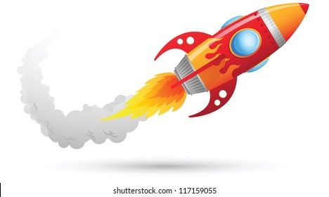 Illustration Of Rocket Flying