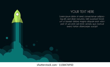 illustration of a rocket flying out of space. Vector eps 10