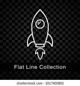 Illustration of rocket icon on checkered background