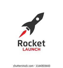 Illustration of rocket launch logo design template