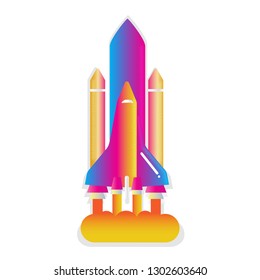 Illustration Rocket Launching Start Up isolated on white background vector