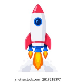 Illustration of rocket liftoff for aerospace innovation and exploration