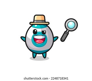 illustration of the rocket mascot as a detective who manages to solve a case , cute style design for t shirt, sticker, logo element
