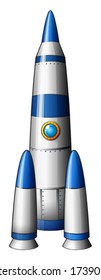 Illustration of a rocket on a white background