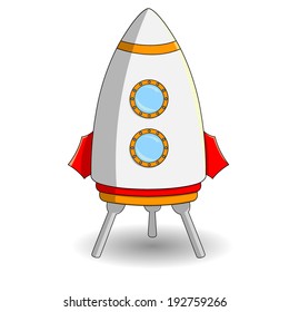Illustration of  rocket on a white background
