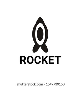 Illustration rocket orbit technology logo vector simple 