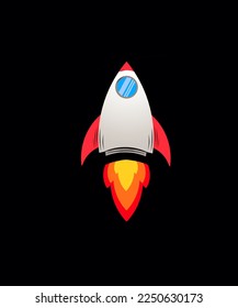 Illustration rocket to outer space