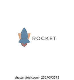 ILLUSTRATION ROCKET PASTEL FLAT COLOR LOGO ICON DESIGN VECTOR 