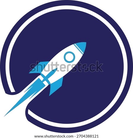 Illustration of a rocket ship isolated on, symbolizing startup, launch, and business growth