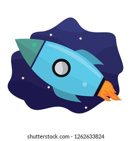 illustration of a rocket in space