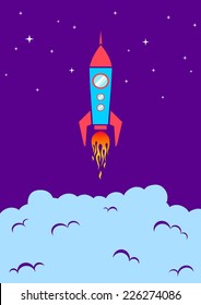 illustration of a rocket in space