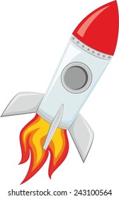 Illustration of rocket space ship isolated on white background